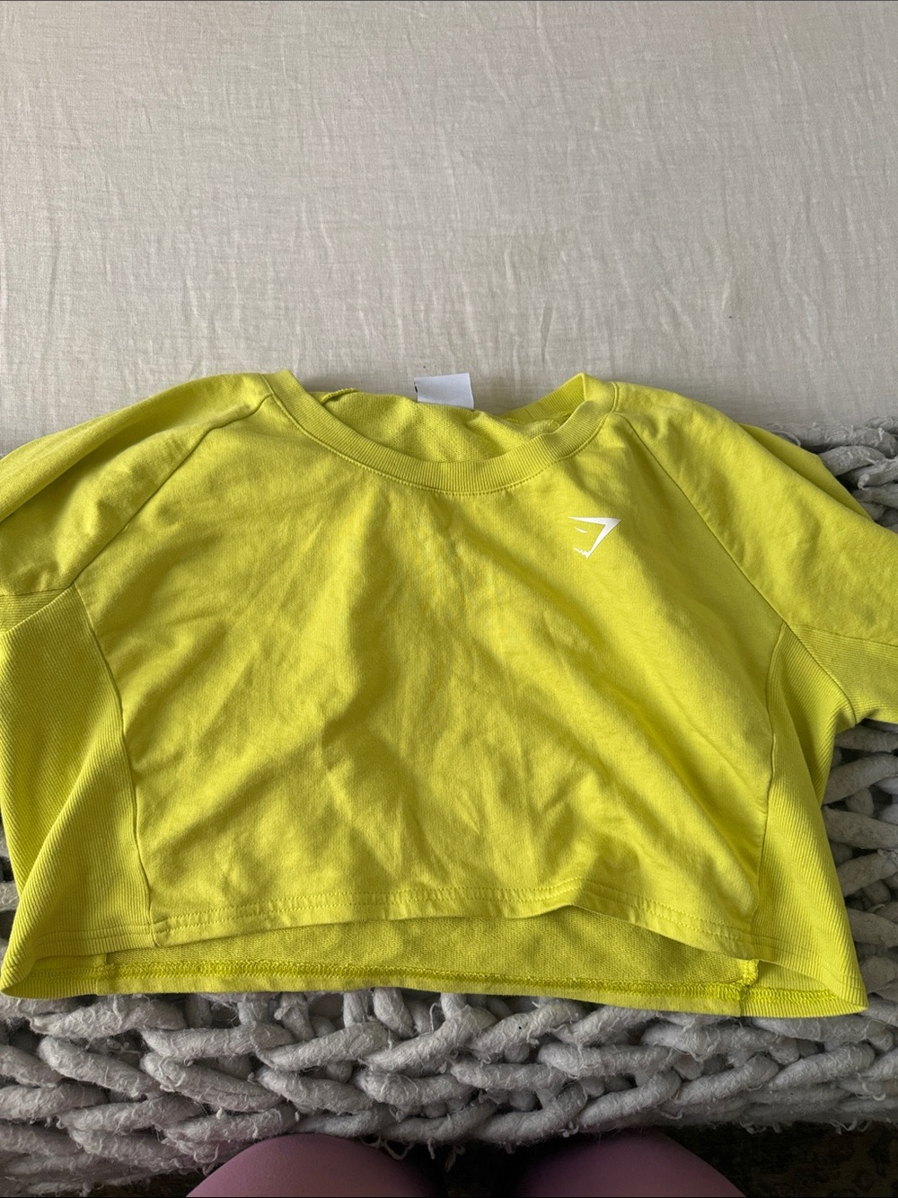 Gymshark Neon Yellow Cropped Crew Sweatshirt